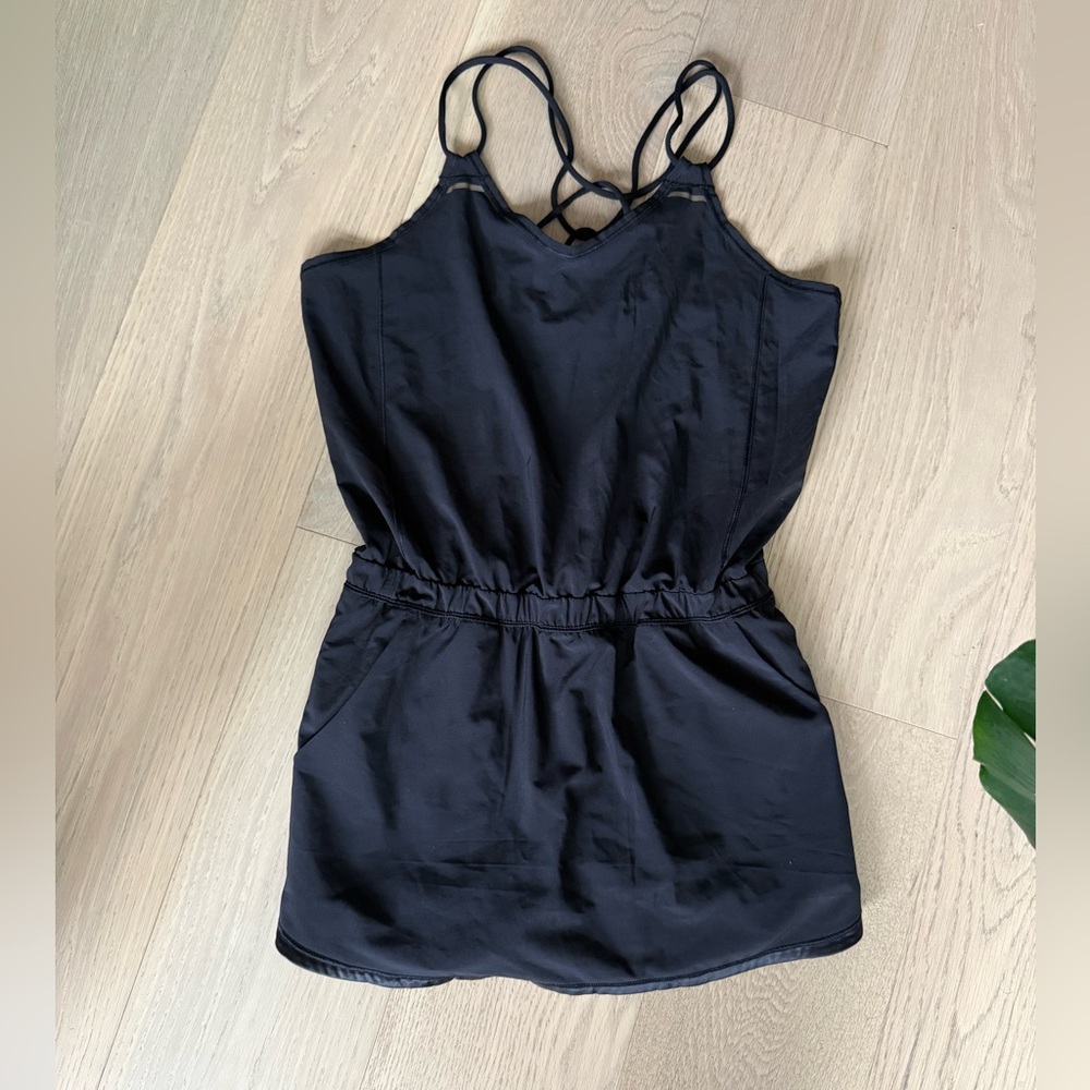 Lululemon black athletic dress with shorts
